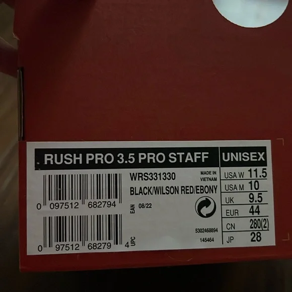 New WILSON Rush Pro 3.5 Pro Staff Tennis Shoes - Picture 17 of 17